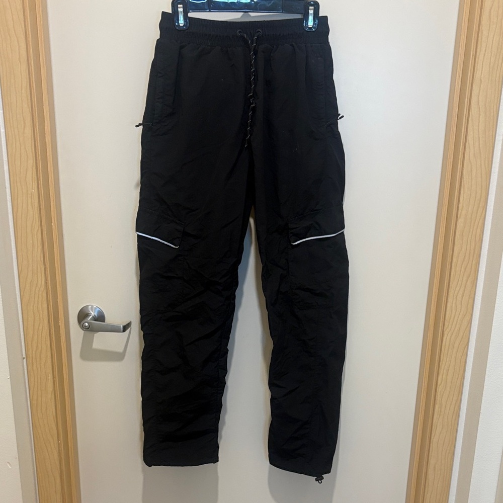 Men's Black Reflective-Trim Performance Joggers